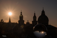 Sonnenuntergang-Salzburg-Glaskugel-140622